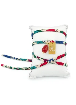 Lebole Maison Bracciale/collana Tessuto Fiori Ideogramma Rubino
