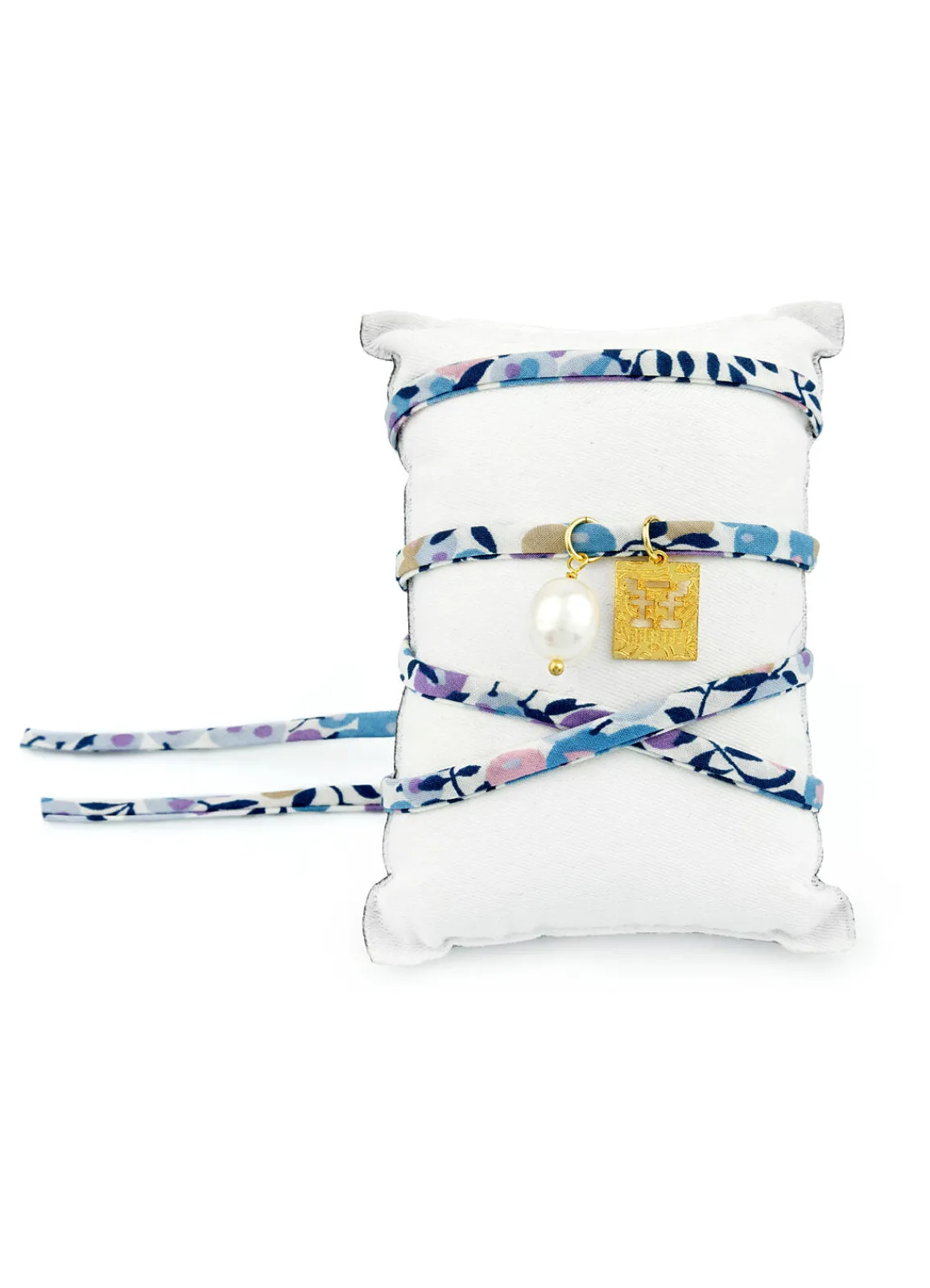 Lebole Maison Bracciale/collana Tessuto Fiori Torii Perla