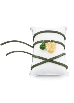 Lebole Maison Bracciale Tessuto Cuore Verde