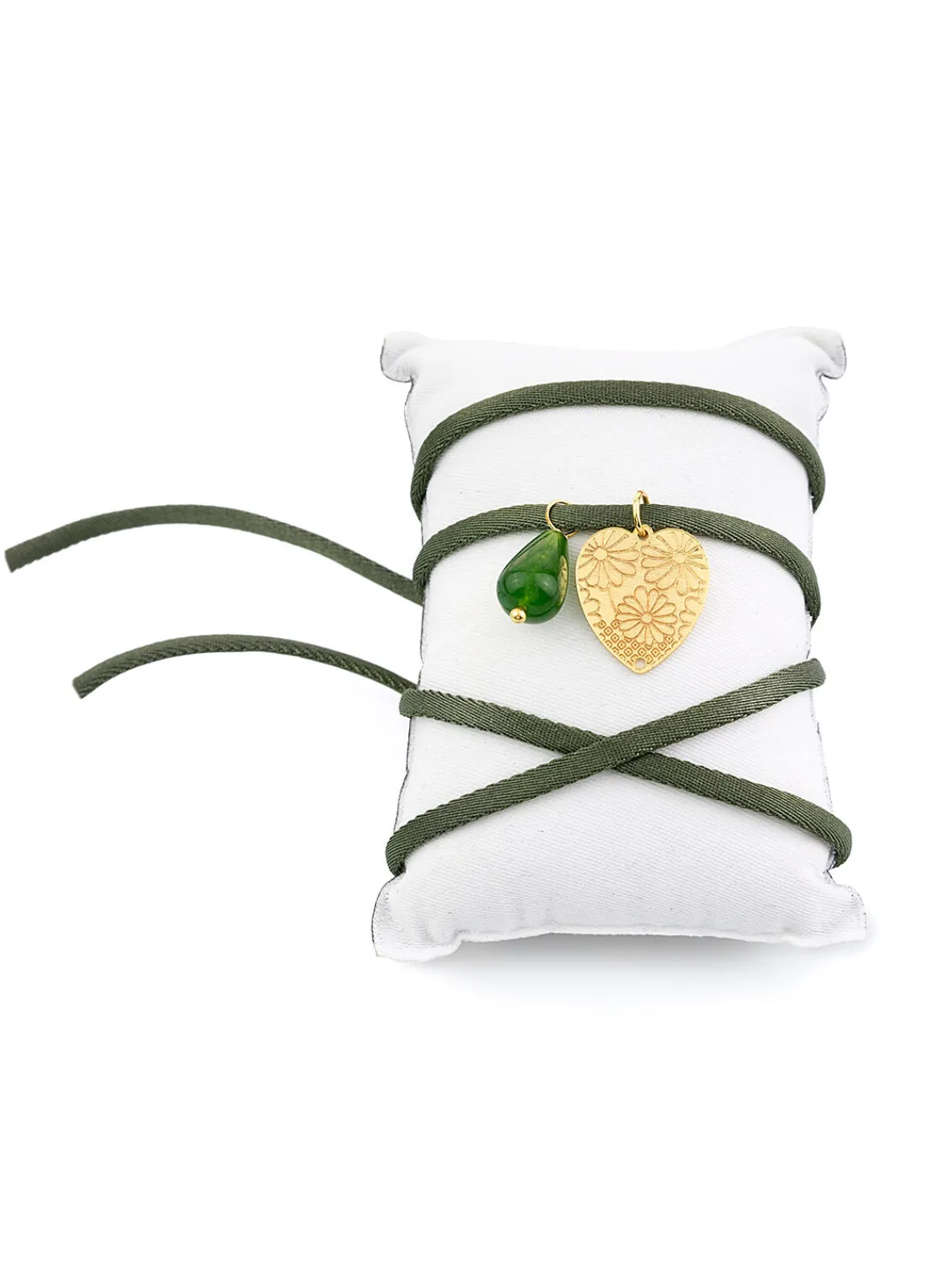 Lebole Maison Bracciale Tessuto Cuore Verde