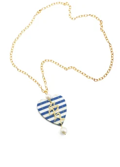 Lebole Maison Collana Cuore Righe Blu