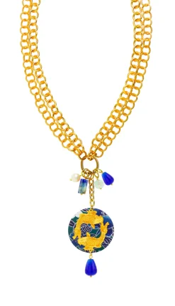 Lebole Maison Collana Doppia Carpe Blu