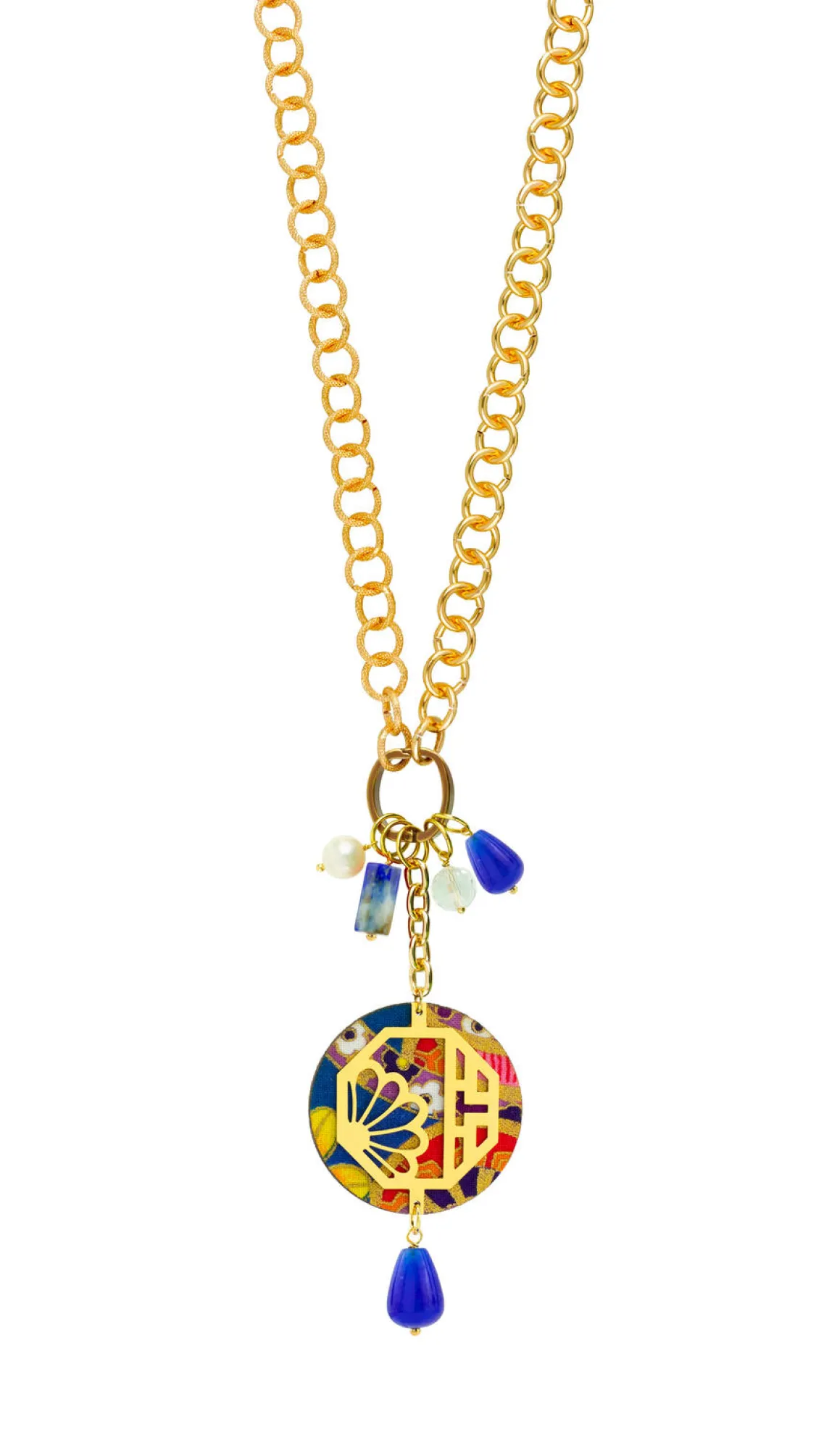 Lebole Maison Collana Doppia Fiore Blu