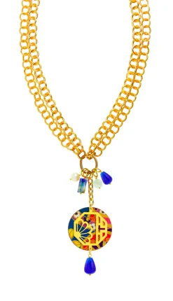 Lebole Maison Collana Doppia Fiore Blu