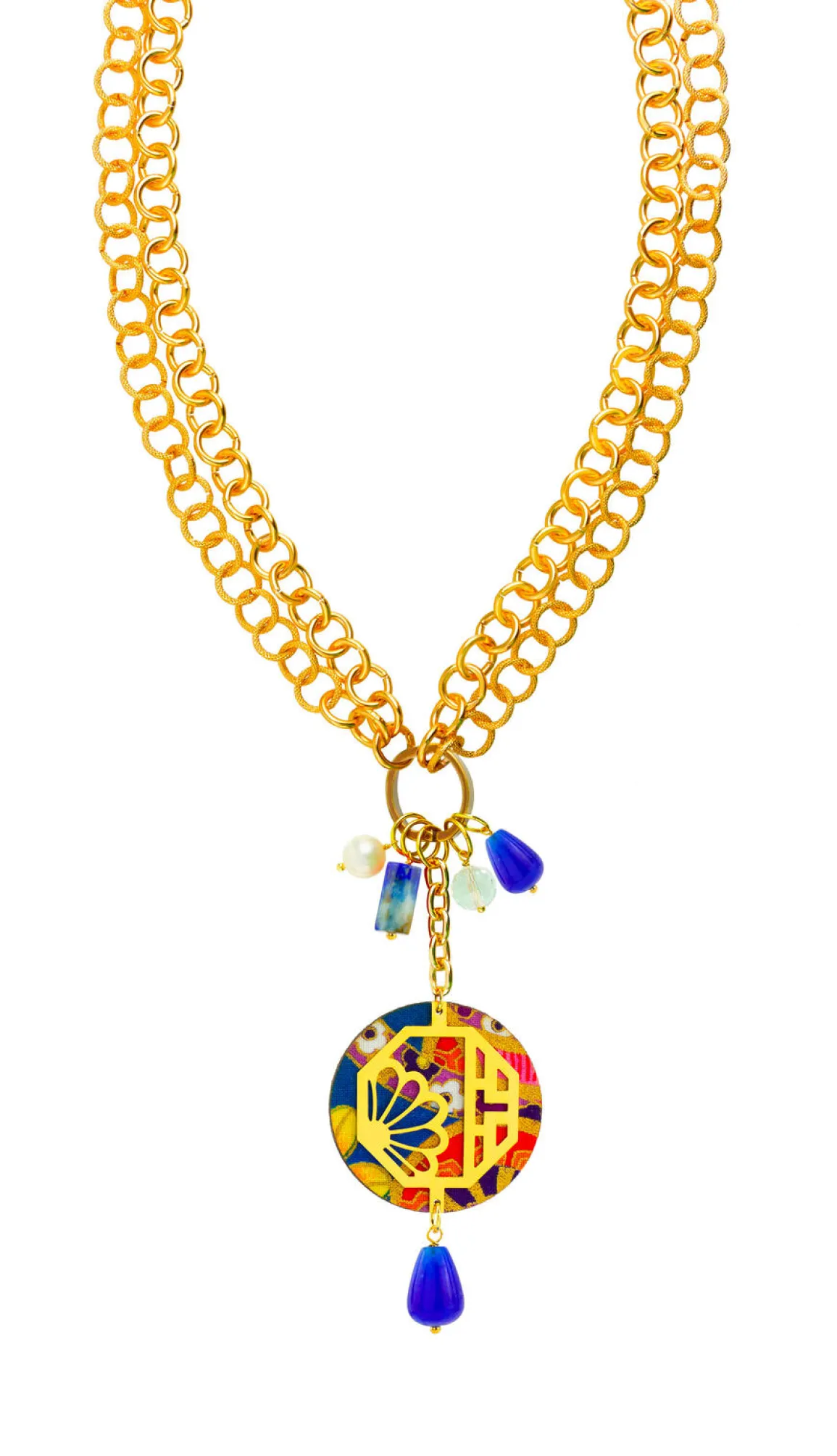 Lebole Maison Collana Doppia Fiore Blu