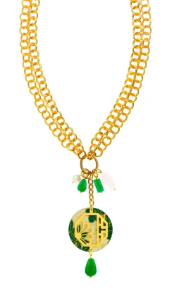 Lebole Maison Collana Doppia Fiore Verde