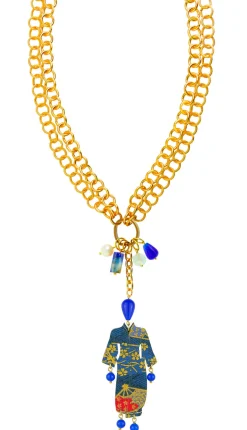Lebole Maison Collana Doppia Kimono Blu