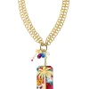 Lebole Maison Collana Doppia Palma Fiore Blu