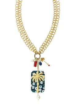 Lebole Maison Collana Doppia Palma Fiore Perla