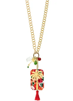 Lebole Maison Collana Doppia Palma Fiore Rubino