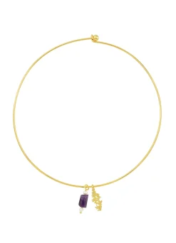 Lebole Maison Collana Girocollo Rigida Bambù Viola