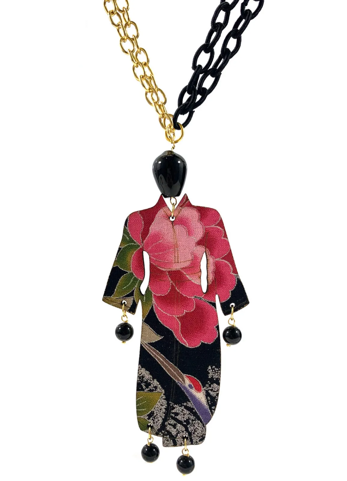 Lebole Maison Collana Kimono Maxi Nero