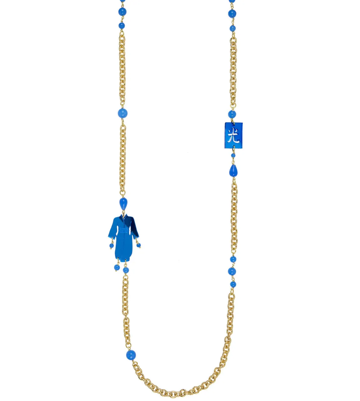 Lebole Maison Collana Kimono Plexi Azzurro