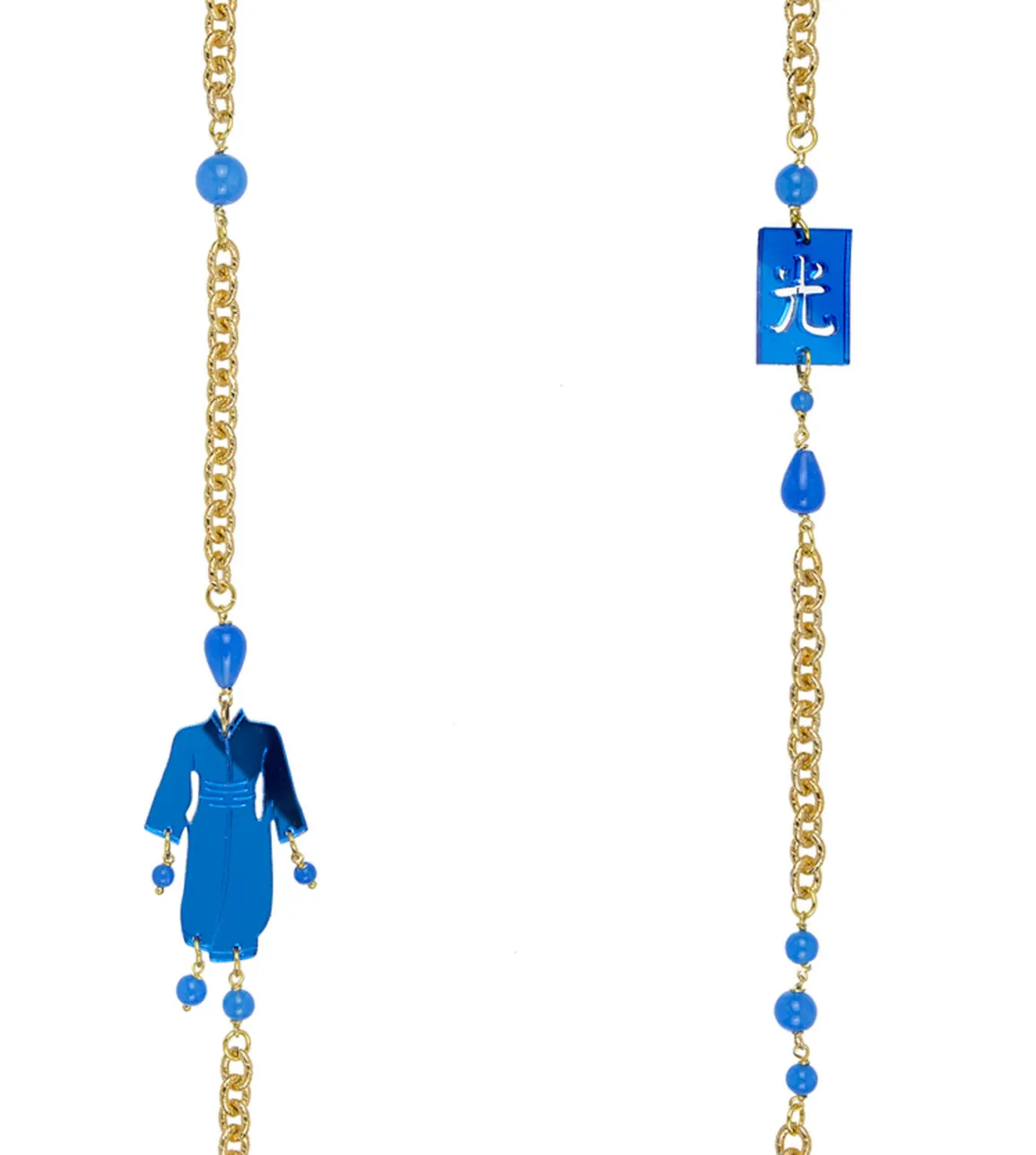 Lebole Maison Collana Kimono Plexi Azzurro