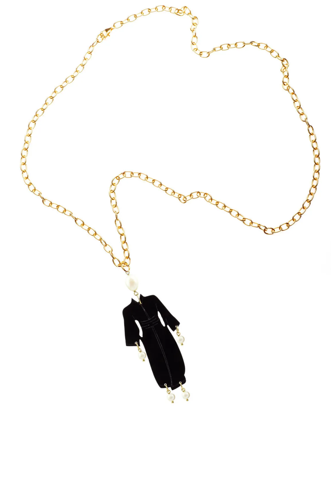 Lebole Maison Collana Kimono Plexi Nero