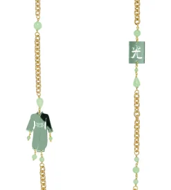 Lebole Maison Collana Kimono Plexi Verde Giada
