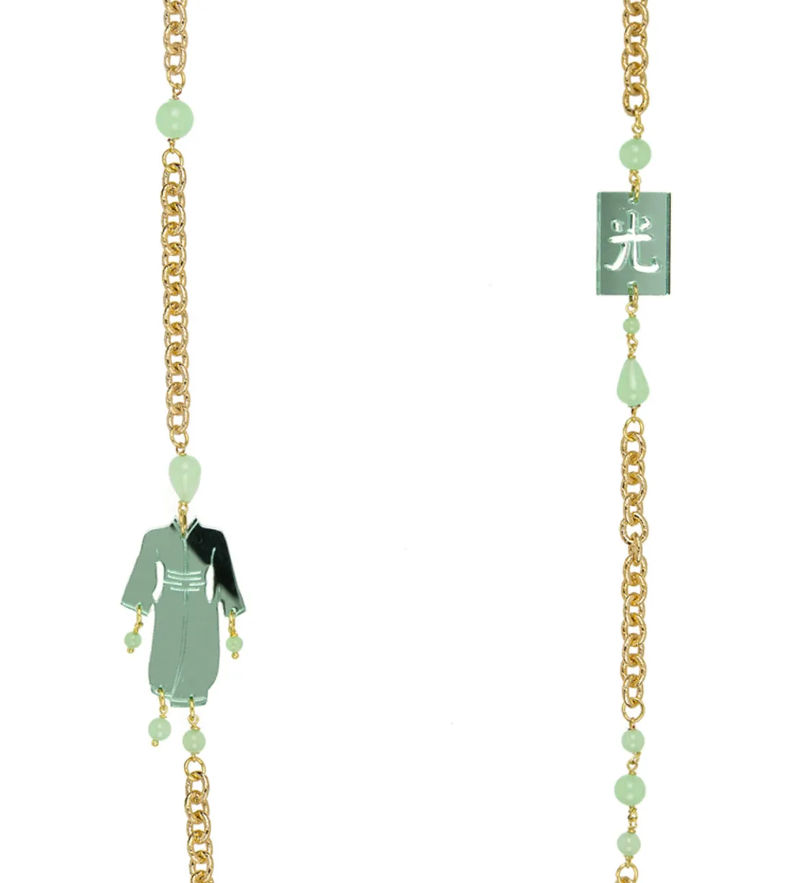 Lebole Maison Collana Kimono Plexi Verde Giada