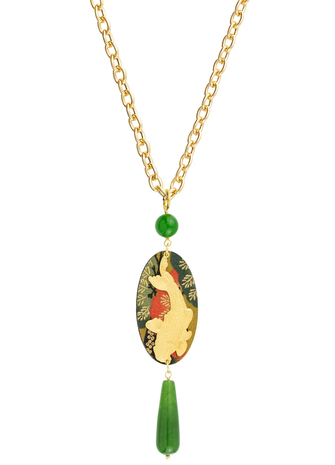 Lebole Maison Collana Koi Verde Oliva