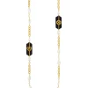 Lebole Maison Collana Lunga Pois Cuore E Quadrifoglio Plexi Nero Perla