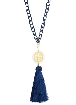 Lebole Maison Collana Lu Plexi Trasparente Nappa Blu