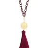 Lebole Maison Collana Shou Plexi Trasparente Nappa Bordeaux
