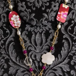 Lebole Maison Collana Solo Io Fiori Fucsia