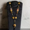 Lebole Maison Collana Solo Io Fiori Marroni Pietre Nero