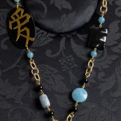 Lebole Maison Collana Solo Io Kanji Amore Plexi Azzurro