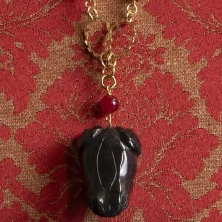 Lebole Maison Collana Solo Io Kimono Nero E Rubino