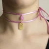 Lebole Maison Collana Tessuto Ideogramma Luce Rosa