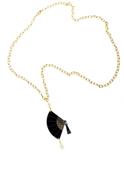Lebole Maison Collana Ventaglio Plexi Nero Perla