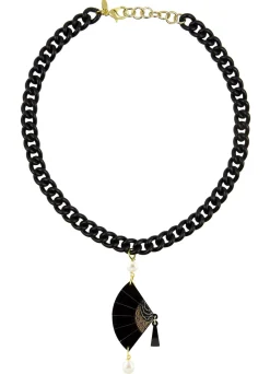 Lebole Maison Collana Ventaglio Plexi Nero Perla