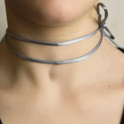Lebole Maison Nastro Tessuto Satin Grigio