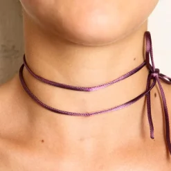 Lebole Maison Nastro Tessuto Satin Viola