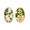 Lebole Maison Orecchini Amicizia Clips Ovale Verde