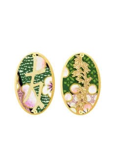 Lebole Maison Orecchini Amicizia Clips Ovale Verde