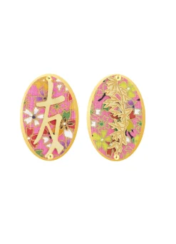 Lebole Maison Orecchini Amicizia Clips Ovale Rosa
