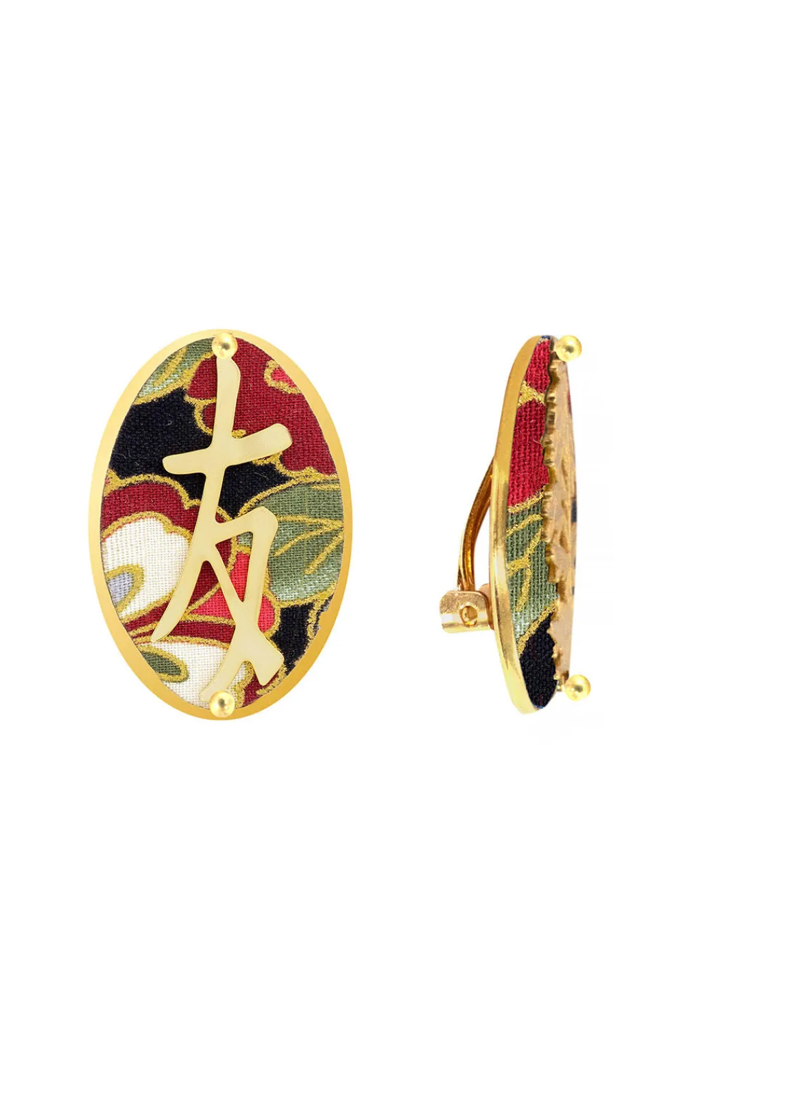 Lebole Maison Orecchini Amicizia Clips Ovale Nero