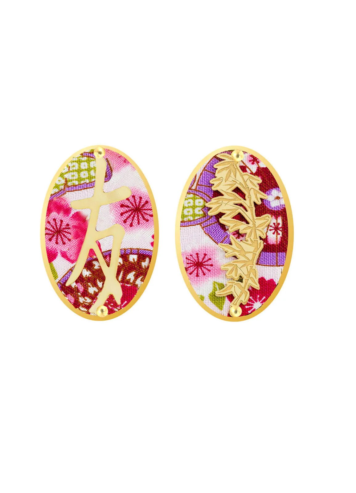 Lebole Maison Orecchini Amicizia Clips Ovale Fucsia