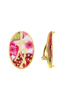 Lebole Maison Orecchini Amicizia Clips Ovale Fucsia