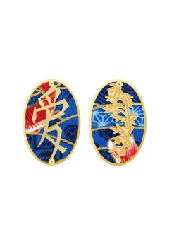 Lebole Maison Orecchini Amore Clips Ovale Blu