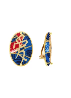 Lebole Maison Orecchini Amore Clips Ovale Blu
