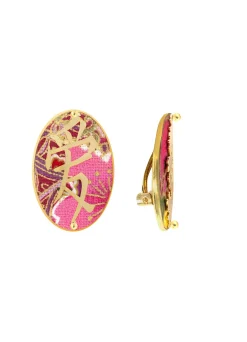 Lebole Maison Orecchini Amore Clips Ovale Fucsia
