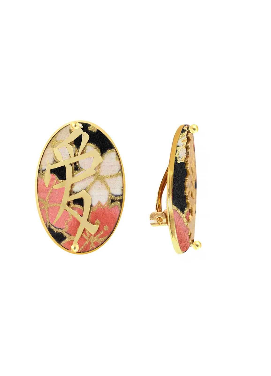 Lebole Maison Orecchini Amore Clips Ovale Nero