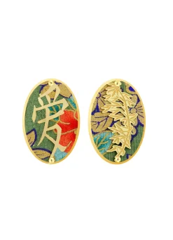 Lebole Maison Orecchini Amore Clips Ovale Verde