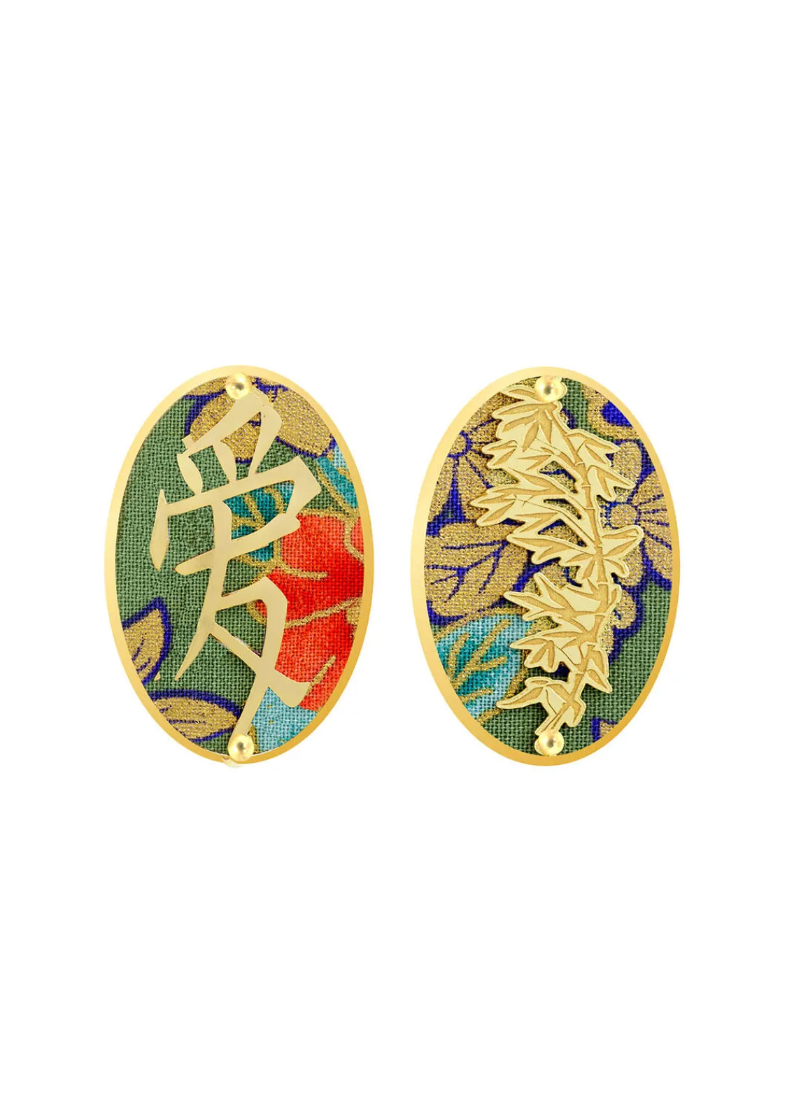 Lebole Maison Orecchini Amore Clips Ovale Verde