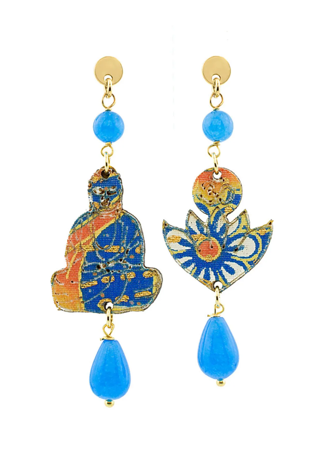 Lebole Maison Orecchini Buddha Mini Azzurro