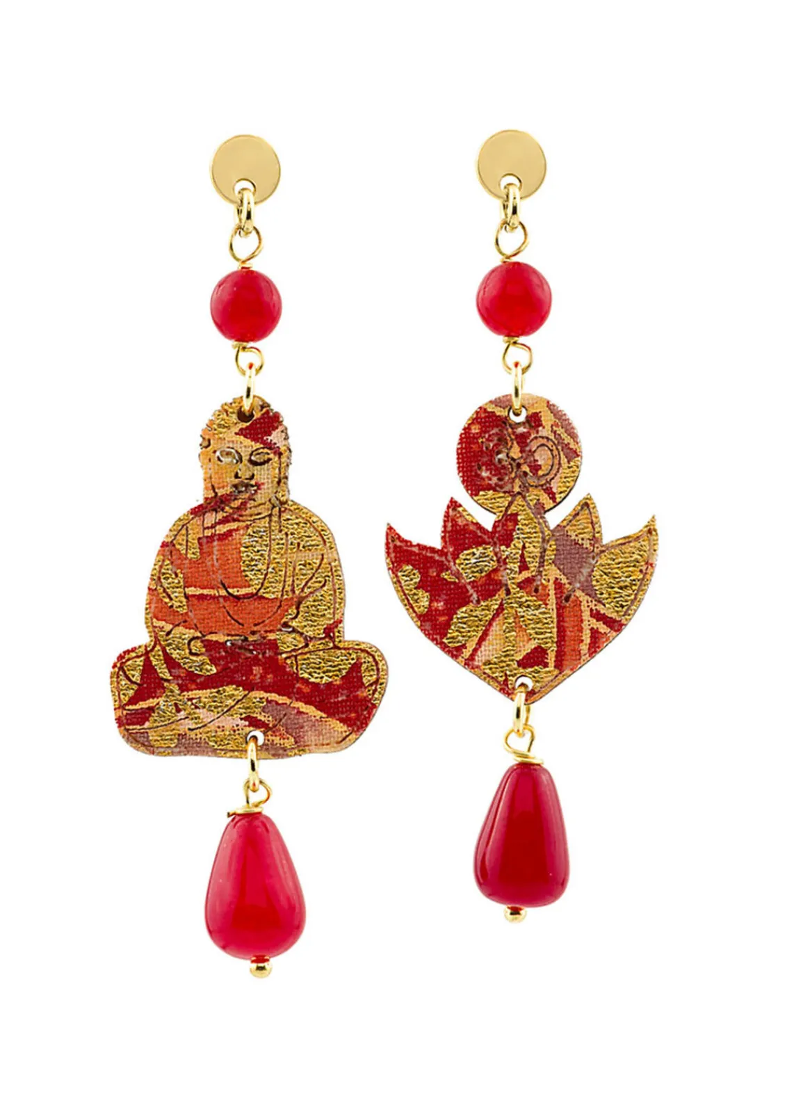 Lebole Maison Orecchini Buddha Mini Rubino