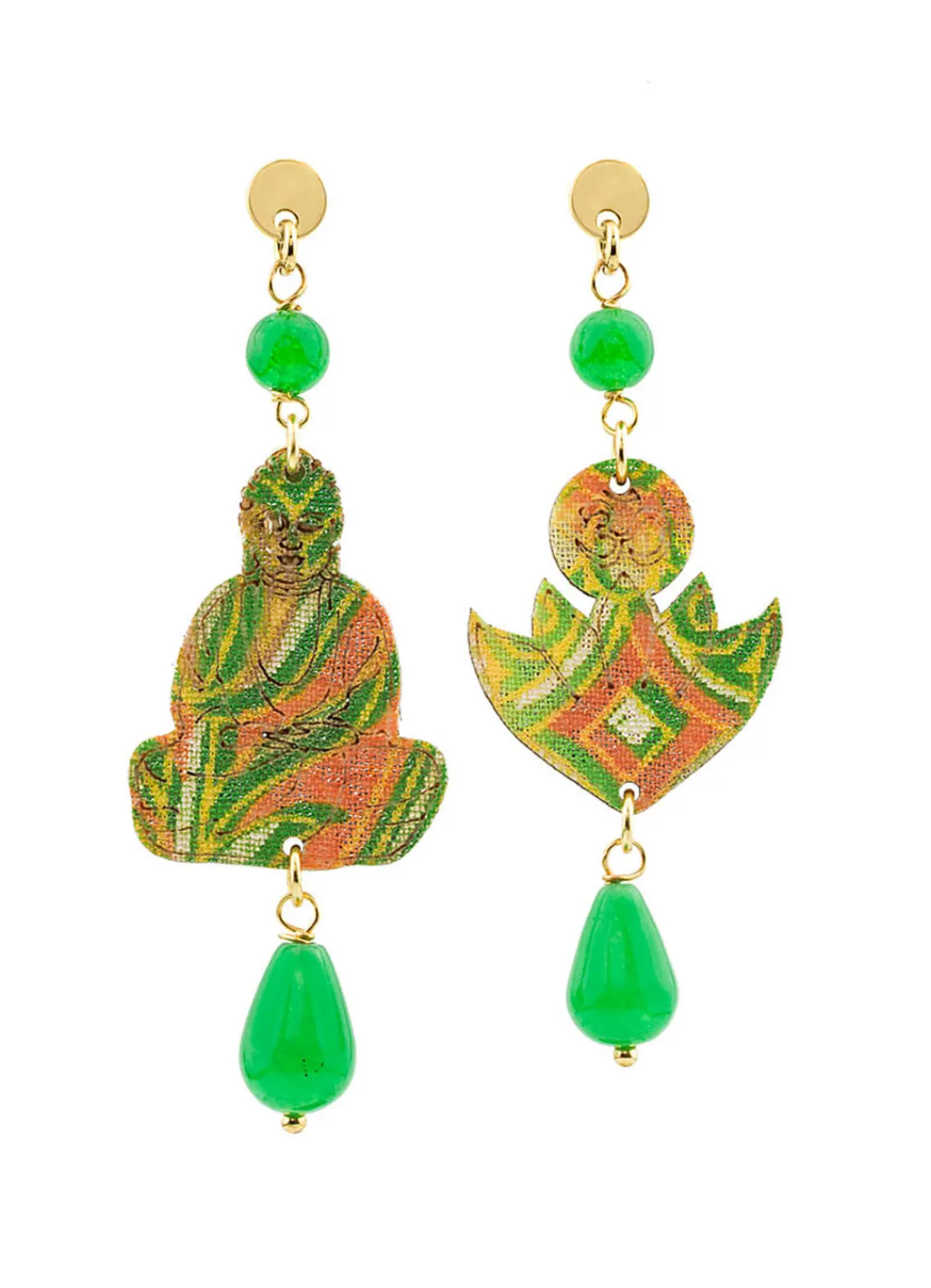 Lebole Maison Orecchini Buddha Mini Verde