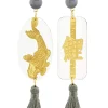 Lebole Maison Orecchini Carpa Plexi Trasparente Nappa Grigio